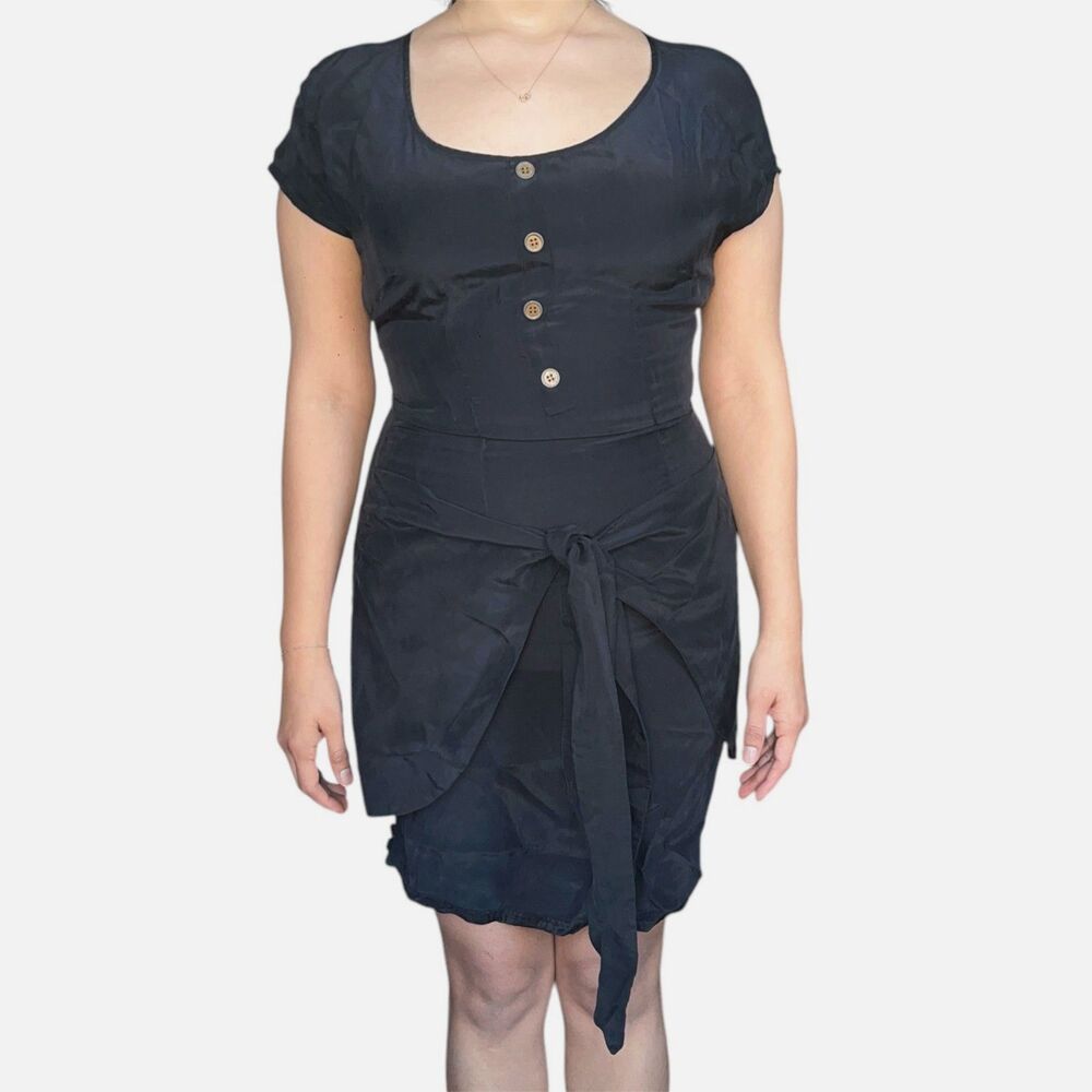 Walter Baker 100% Silk Cap Sleeve Waist Tie Mini Dress XS/0